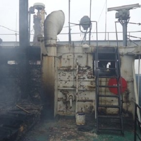 В Херсоне на судне «Корстен» произошел пожар