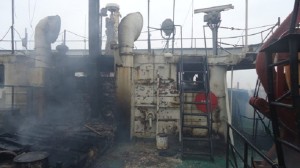 В Херсоне на судне «Корстен» произошел  пожар